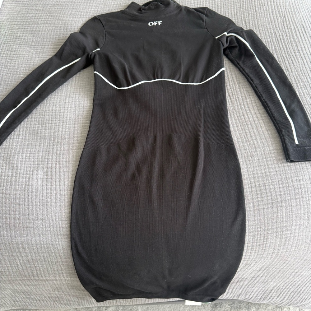 SALE Off-White Black Bodycon Dress